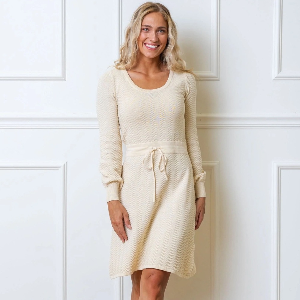 Hope & Henry Balloon Sleeve Sweater Dress